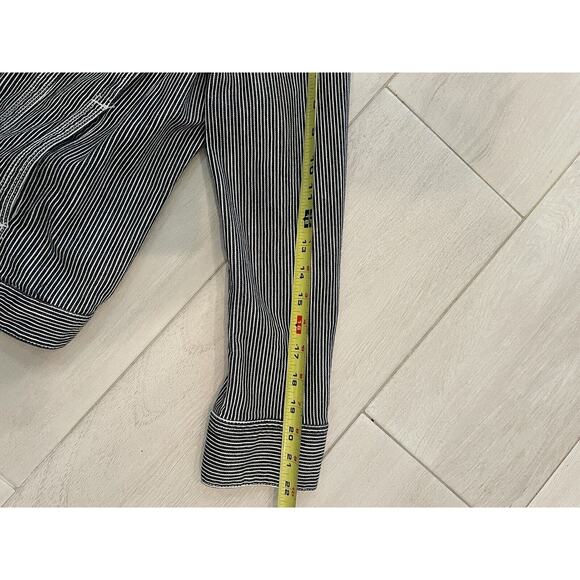 Chico's Womens Cotton Stretch Denim Stripe Jacket Sz 1P 8/10 Petite - Picture 6 of 6